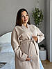 Халат жіночий вафельний для вагітних COSY довгий бежевий, фото 2