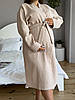 Халат жіночий вафельний для вагітних COSY довгий бежевий, фото 5