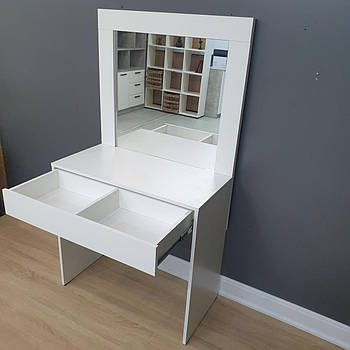 Туалетний столик білий для макіяжу з вбудованим дзеркалом h147х82х41