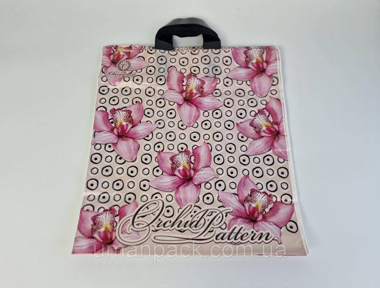 Пакет із петльовою ручкою 40*42ВТ "Рожева Огідея Ренпако (25 шт.)