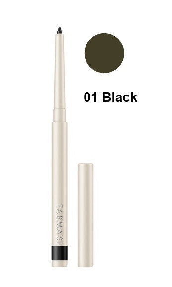 Водостійкий механічний олівець для очей Чорний, 01 Black, Farmasi, 0,35 г