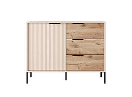 Комод Rave (Rock) D3S/104 з ЛДСП та МДФ Perfect Home Бежевий + Вікінг