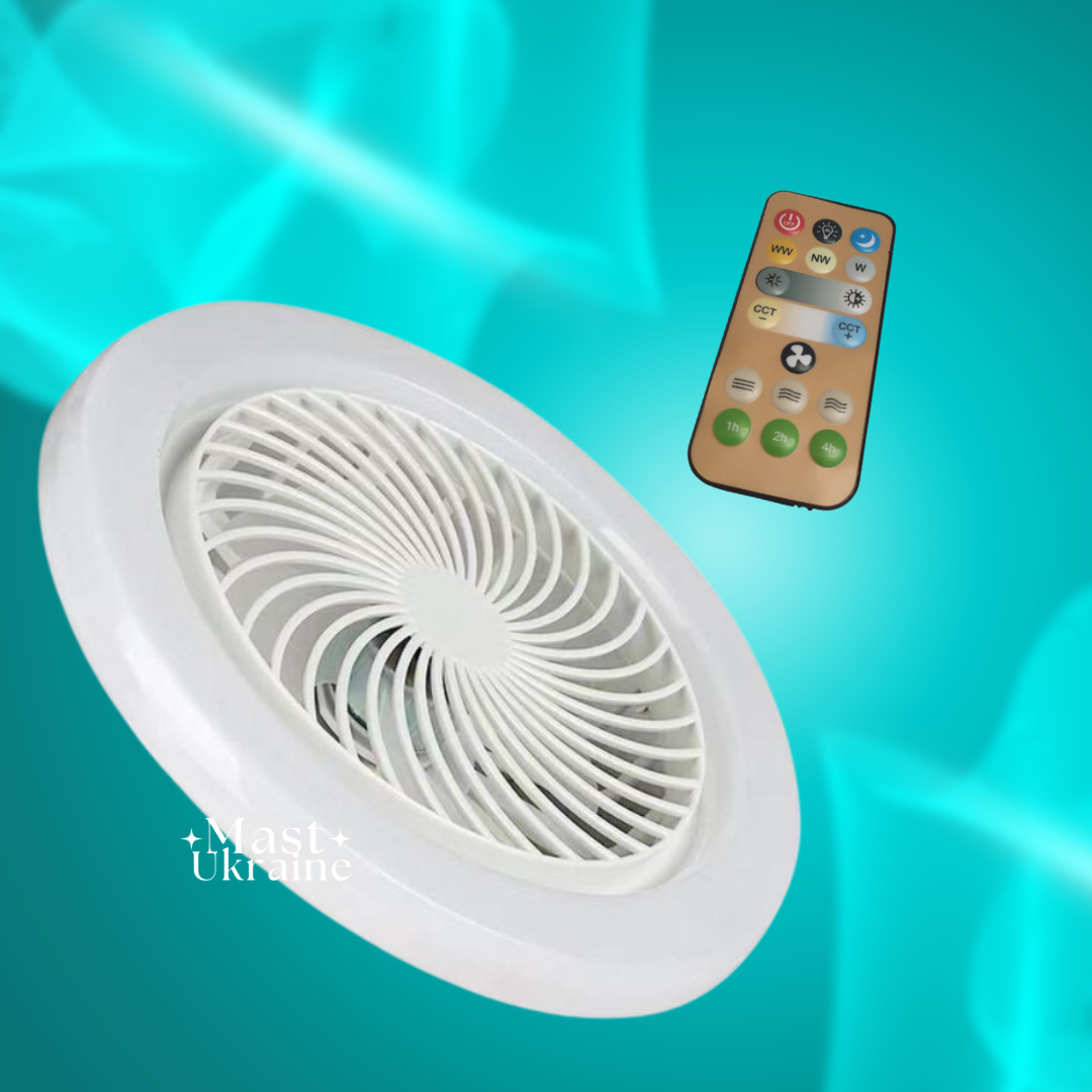 Лампа – вентилятор у патрон LED Multi-Function Fan Light із пультом LK-23