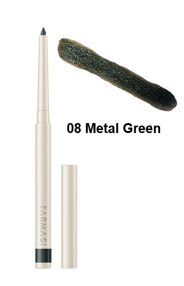Водостійкий механічний олівець для очей Темно зелений блискучий, 08 Metal Green, Farmasi, 0,35 г
