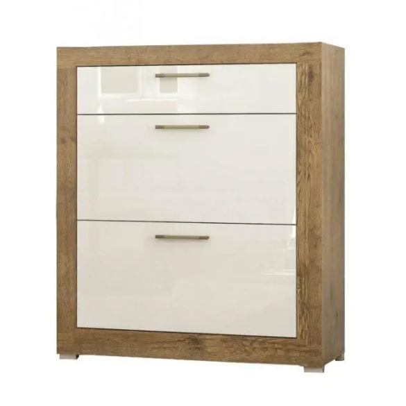 Тумба для взуття Парма Дуб Апріл + Білий лак