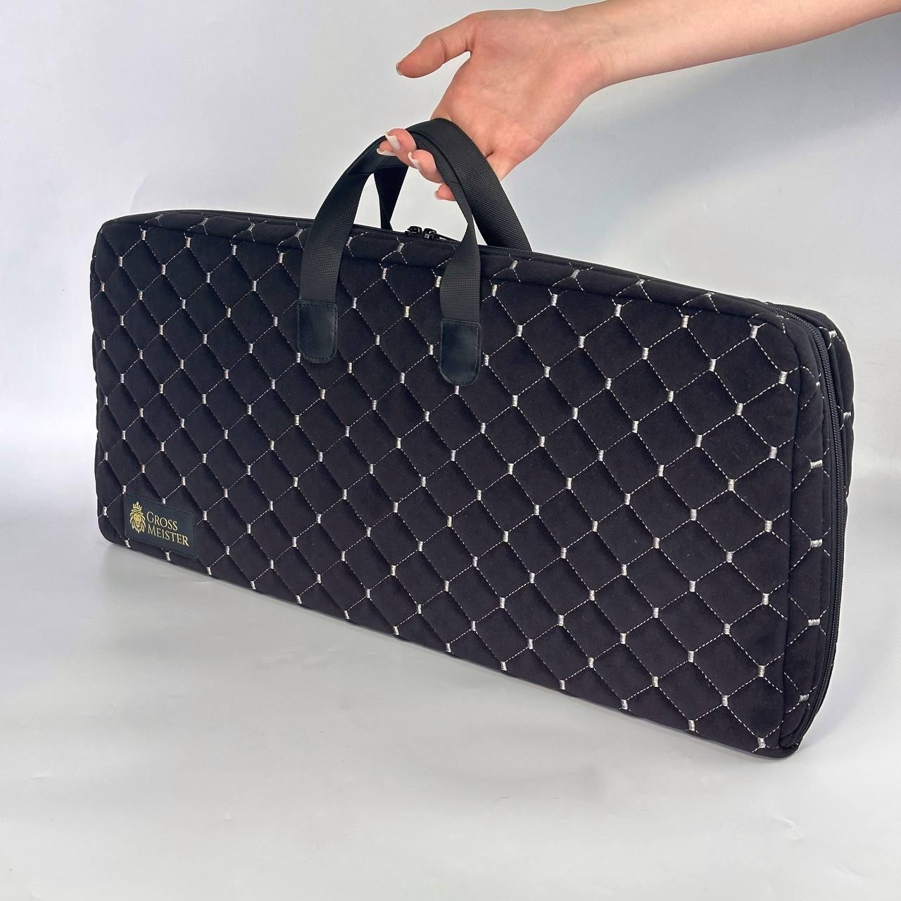 Сумка чехол з алькантари 61x27x5см для нард, шах зі скла, арт.9900017