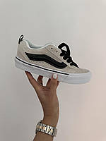 Женские Кеды Vans KNU LIGHT BEIGE / BLACK premium жіночі Кеди Vans