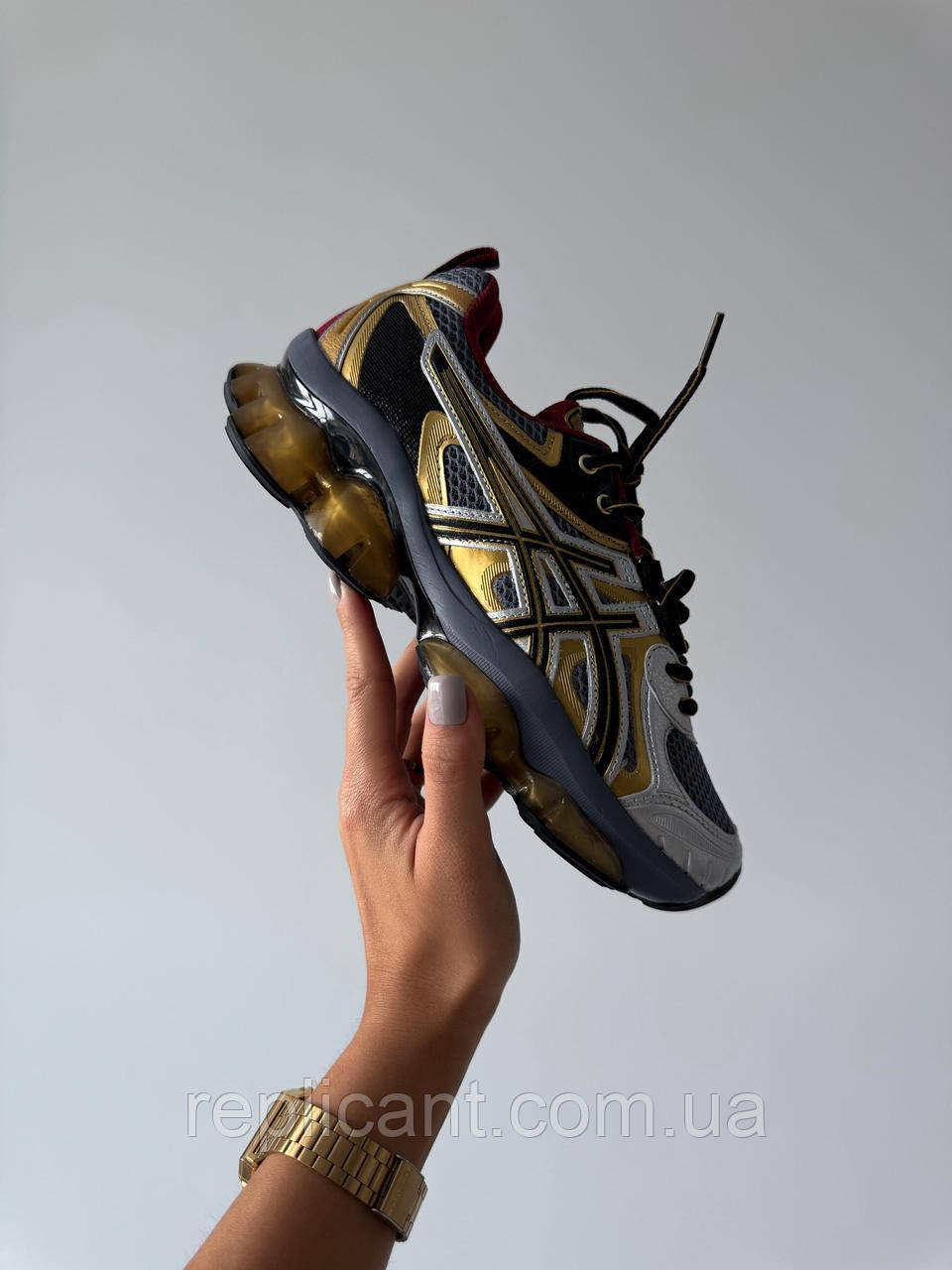 Мужские Кроссовки Asics Gel-Quantum Kinetic Gold Silver чоловічі Кроссовки Asics