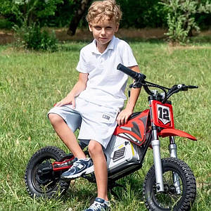 Дитячий електро мотоцикл двоколісний на акумуляторі мотор 250 W Bambi M 5776 для дітей від 6 років Червоний