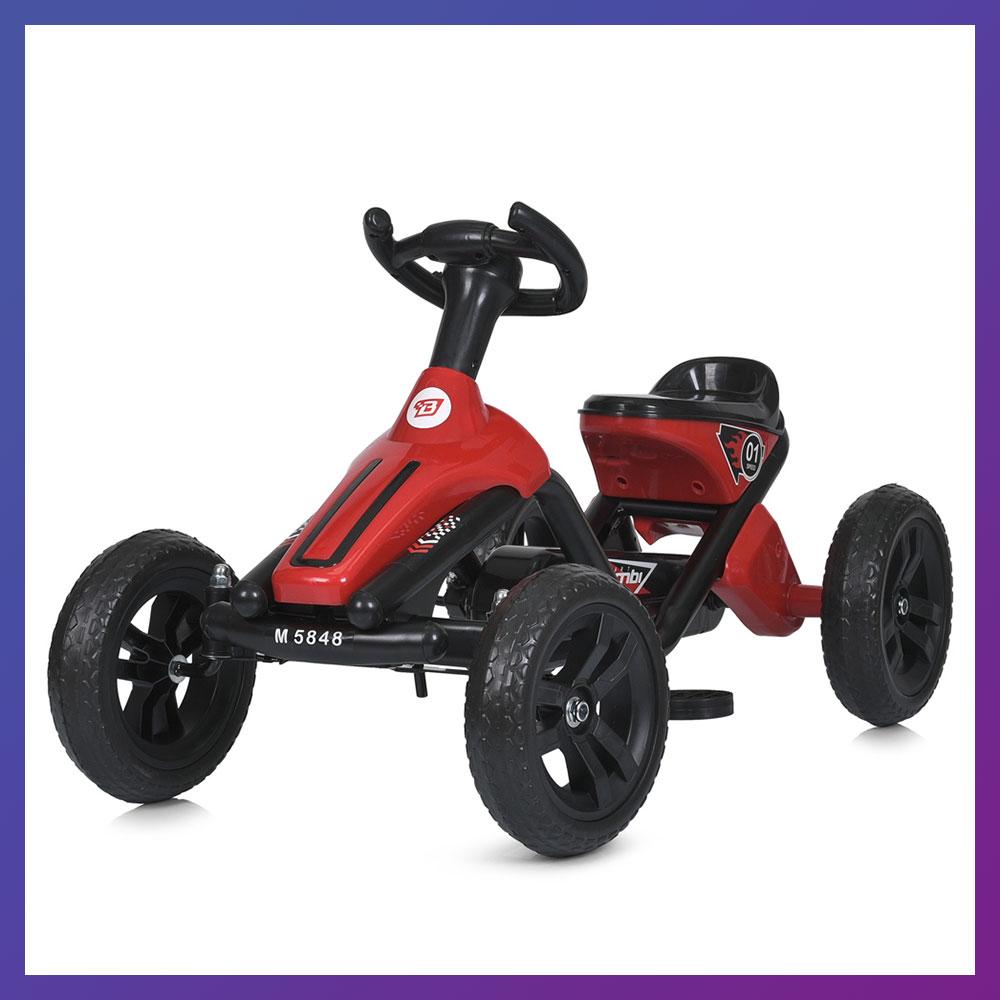 Дитячий педальний залізний карт веломобіль для дітей 2-6 років Bambi M 5848E Червоний, фото 1