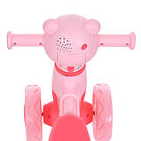 Дитячий біговел велобіг 1.5-3 роки Ведмежатко музика світло Bambi M 5762 Рожевий, фото 2