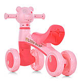 Дитячий біговел велобіг 1.5-3 роки Ведмежатко музика світло Bambi M 5762 Рожевий, фото 4