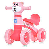 Дитячий біговел велобіг 1.5-3 роки Ведмежатко музика світло Bambi M 5762 Рожевий, фото 6