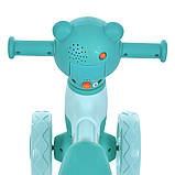 Дитячий біговел велобіг 1.5-3 роки Ведмежатко музика світло Bambi M 5762 Зелений, фото 3