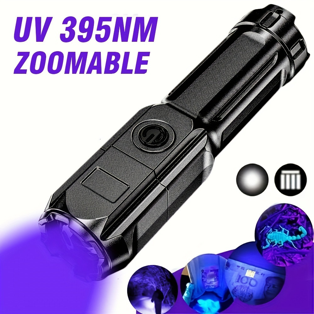Ультрафіолетовий ліхтарик 365 нм, 9W 395-410нм Zoom. Max Edition/ Детектор валют UV LED. USB зарядка, фото 1