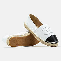 Жіночі Еспадрильї Chanel White Black / Шанель Білі з Чорним, фото 6
