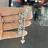 Сережки та підвіска лого / срібло / декор - кристали, фото 2