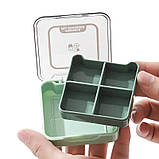 Двошарова таблетниця, органайзер для таблеток на 4 відділи Tablet, зелена, фото 2