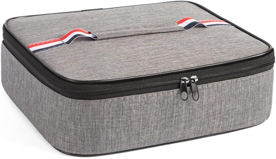 Плоска термосумка для ланчу 32×26×7 см Slim XL, сіра, фото 1