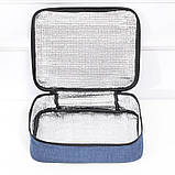 Плоска термосумка для ланчу 32×26×7 см Slim XL, сіра, фото 3