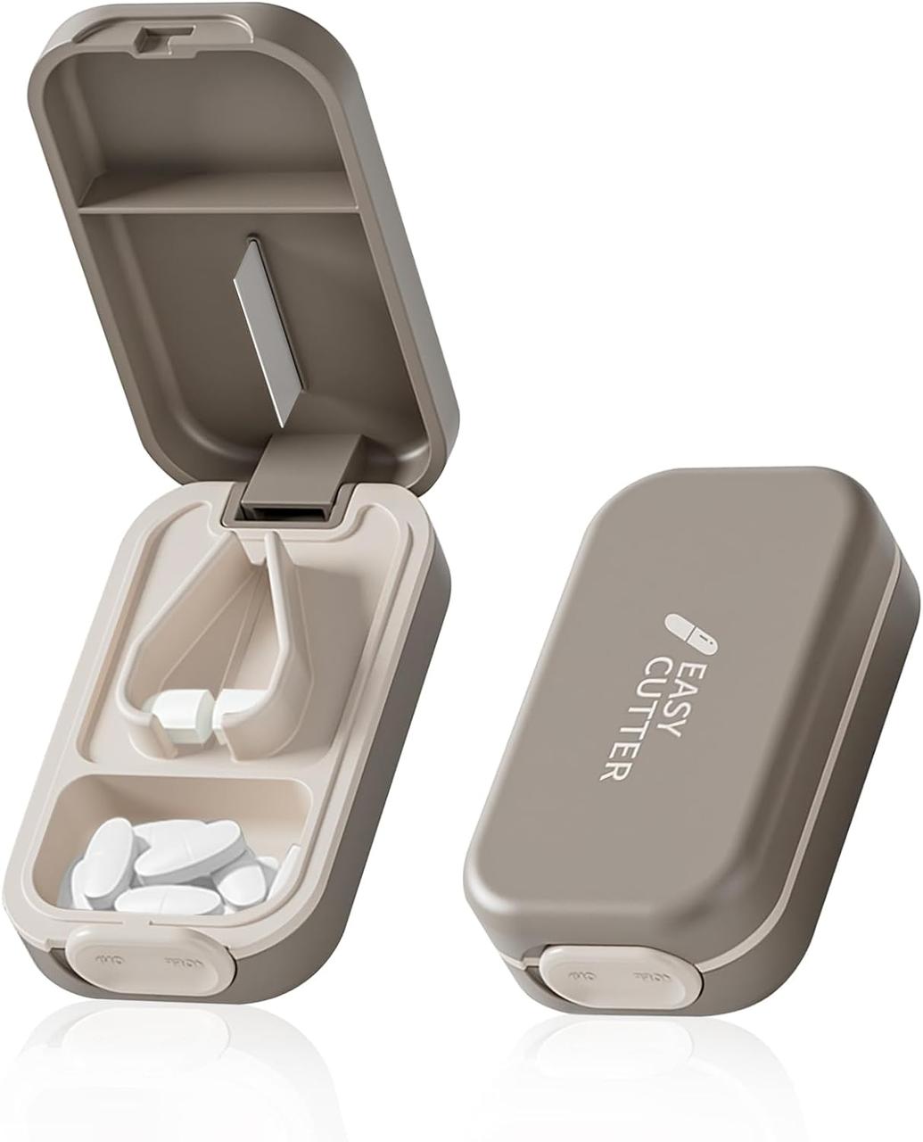 Дільник для таблеток, кишенькова таблетниця на одну комірку Easy Cutter, сіра, фото 1