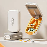 Дільник для таблеток, кишенькова таблетниця на одну комірку Easy Cutter, сіра, фото 4