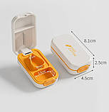 Дільник для таблеток, кишенькова таблетниця на одну комірку Easy Cutter, сіра, фото 5