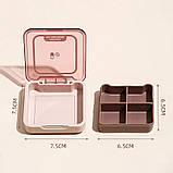 Двошарова таблетниця, органайзер для таблеток на 4 відділи Tablet, рожева, фото 3
