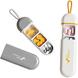 Міні кишенькова таблетниця, органайзер на 3 комірки Storage, сірий, фото 4