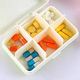 Міні органайзер для таблеток - таблетниця Case на 6 відділень, зелена, фото 3