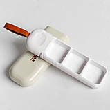 Кишенькова таблетниця, міні органайзер на 3 комірки Medicine, бежевий, фото 3