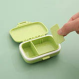 Кишенькова таблетниця з ЕКО пластику на 3 відділення, зелена, фото 3