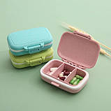 Кишенькова таблетниця з ЕКО пластику на 3 відділення, зелена, фото 4