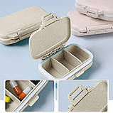 Кишенькова таблетниця з ЕКО пластику на 3 відділення, зелена, фото 5