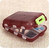 Органайзер для таблеток - таблетниця Vitamin на 10 відділень, бордова, фото 2
