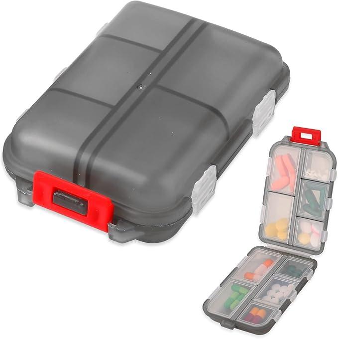 Органайзер для таблеток - таблетниця Vitamin на 10 відділень, сіра, фото 1