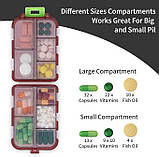 Органайзер для таблеток - таблетниця Vitamin на 10 відділень, сіра, фото 5