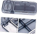 Пласка таблетниця 2в1 з розділювачем, органайзер для таблеток на 4 секції WoW, чорний, фото 2