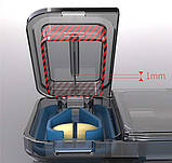 Пласка таблетниця 2в1 з розділювачем, органайзер для таблеток на 4 секції WoW, чорний, фото 3