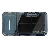 Пласка таблетниця 2в1 з розділювачем, органайзер для таблеток на 4 секції WoW, чорний, фото 4