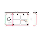 Пласка таблетниця 2в1 з розділювачем, органайзер для таблеток на 4 секції WoW, чорний, фото 7