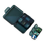 Таблетниця, органайзер для таблеток на 3 знімні секції, 7 відсіків Meds, синя, фото 2