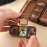 Таблетниця, органайзер для таблеток на 3 знімні секції, 7 відсіків Meds, синя, фото 4