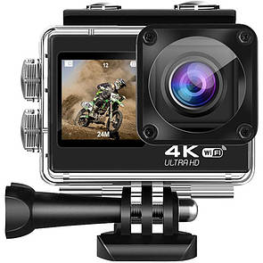 Action Camera Q60AR WiFi 4K + Пульт 2 дисплеї