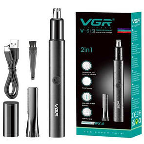 Тример для носа та вух V-615 2 в 1 Professional IPX4 metal