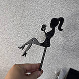 Топер у торт "Принцеса" чорний колір 18, фото 2