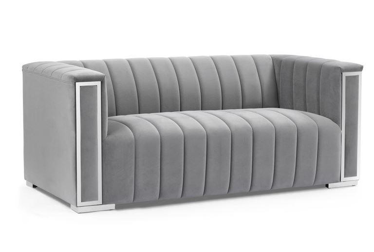 Диван прямий не розкладний Vogue Velvet 2 метал золото, тканина Синя tap.202 (Signal ТМ) Сирій tap.203