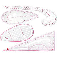 Набор портновских линеек лекал 4 шт для шитья и квиллинга