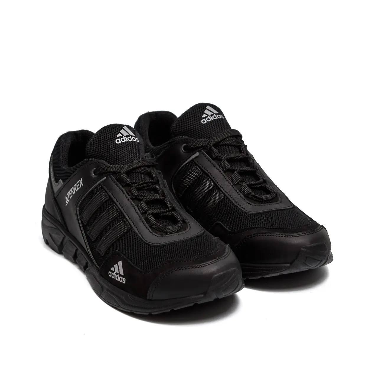 Кросівки чоловічі шкіряні літні чорні сітка Adidas Climacool (А3 чорн.сіт)
