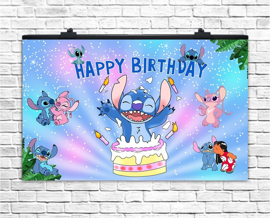 Плакат для свята Happy Birthday Стіч , 75х120 см